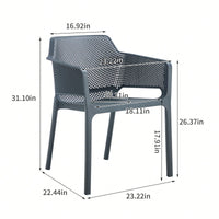 3-Piece Plastic Armchair Set For Bistro Dining - Ocean Plastic, Green Color
