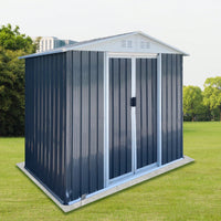 Spacious 6FT X 4FT Outdoor Storage Shed With Apex Roof In Grey For Garden And Backyard Organization