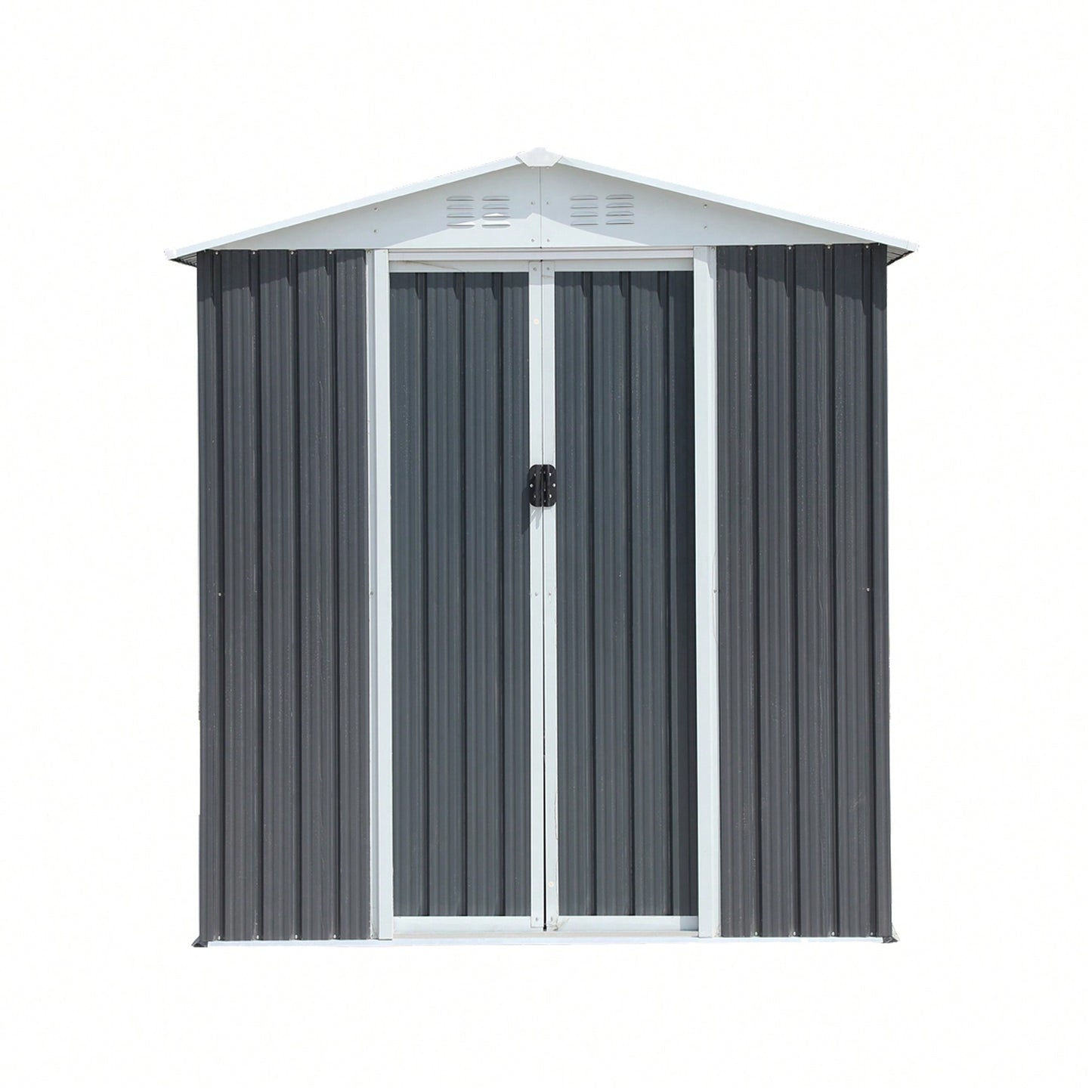 Spacious 6FT X 4FT Outdoor Storage Shed With Apex Roof In Grey For Garden And Backyard Organization