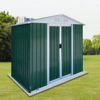 Spacious 6FTx4FT Outdoor Garden Shed With Apex Roof, Aluminum Alloy Frame & Sliding Door For Tool Storage