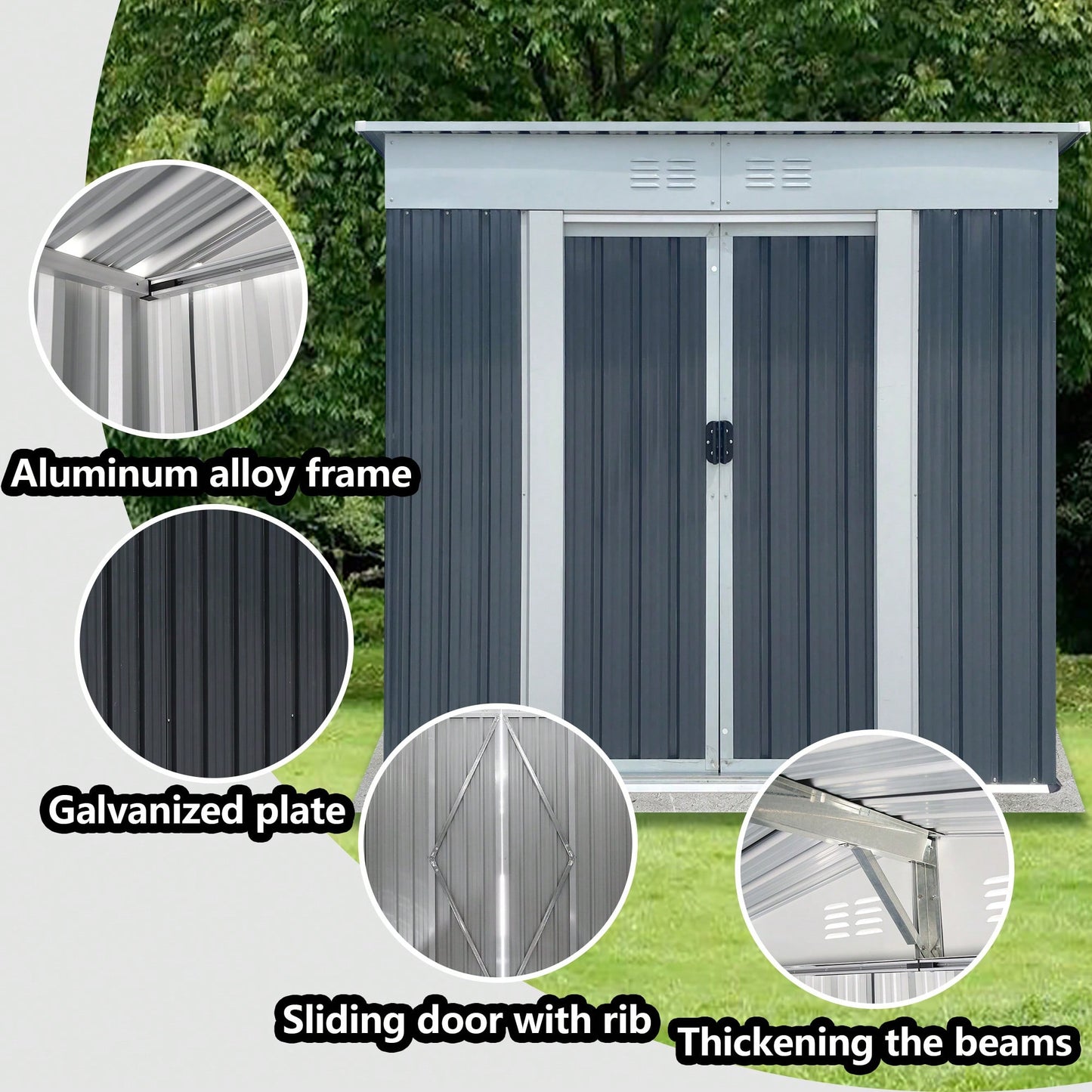 Spacious 6FTx4FT Outdoor Storage Shed With Pent Roof In Green - Perfect For Organizing Garden Equipment And Tools