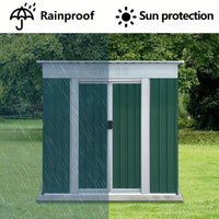 Spacious 6FTx4FT Outdoor Storage Shed With Pent Roof In Green - Perfect For Organizing Garden Equipment And Tools