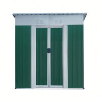 Durable 5FTx3FT Grey Outdoor Garden Shed For Tools And Bikes With Sliding Door And Aluminum Alloy Frame