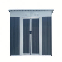 Durable 5FTx3FT Grey Outdoor Garden Shed For Tools And Bikes With Sliding Door And Aluminum Alloy Frame