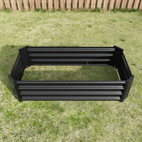 Rectangular Metal Raised Garden Bed For Flowers, Vegetables, And Herbs - 4ft X 2ft X 1ft - Durable Black Planter
