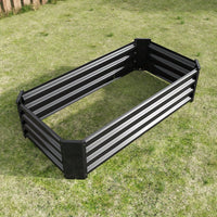 Rectangular Metal Raised Garden Bed For Flowers, Vegetables, And Herbs - 4ft X 2ft X 1ft - Durable Black Planter
