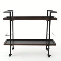 Elegant Multi-Tiered Bar Cart With Stylish Wheels For Entertaining And Serving Drinks