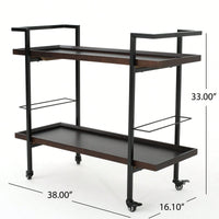 Elegant Multi-Tiered Bar Cart With Stylish Wheels For Entertaining And Serving Drinks