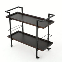 Elegant Multi-Tiered Bar Cart With Stylish Wheels For Entertaining And Serving Drinks