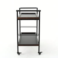 Elegant Multi-Tiered Bar Cart With Stylish Wheels For Entertaining And Serving Drinks