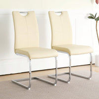 Contemporary Upholstered Dining And Living Room Chairs With Electroplated Metal Legs - Set Of 2 For Kitchen, Bedroom, And Dining Areas