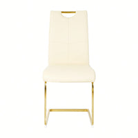 Stylish Upholstered Dining Chair Set With Gold Metal Legs – Modern Living Room, Kitchen, And Bedroom Accent Chairs (Set Of 2)