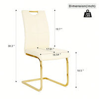 Stylish Upholstered Dining Chair Set With Gold Metal Legs – Modern Living Room, Kitchen, And Bedroom Accent Chairs (Set Of 2)