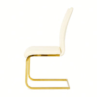 Stylish Upholstered Dining Chair Set With Gold Metal Legs – Modern Living Room, Kitchen, And Bedroom Accent Chairs (Set Of 2)