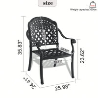 Set Of 2 Cast Aluminum Patio Dining Chairs With Cushions In Assorted Colors And Black Frame