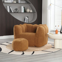 Cozy Square Foam Bean Bag Chair for Living Room Bedroom Gaming Reading with Footstool