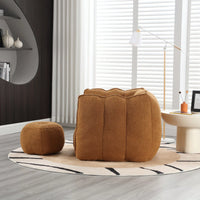 Cozy Square Foam Bean Bag Chair for Living Room Bedroom Gaming Reading with Footstool