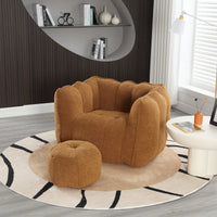 Cozy Square Foam Bean Bag Chair for Living Room Bedroom Gaming Reading with Footstool