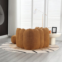 Cozy Square Foam Bean Bag Chair for Living Room Bedroom Gaming Reading with Footstool