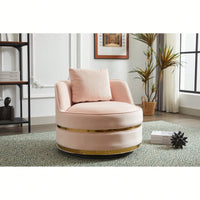 360-Degree Swivel Accent Chair - Stylish Barrel Design For Living Room Or Bedroom Comfort