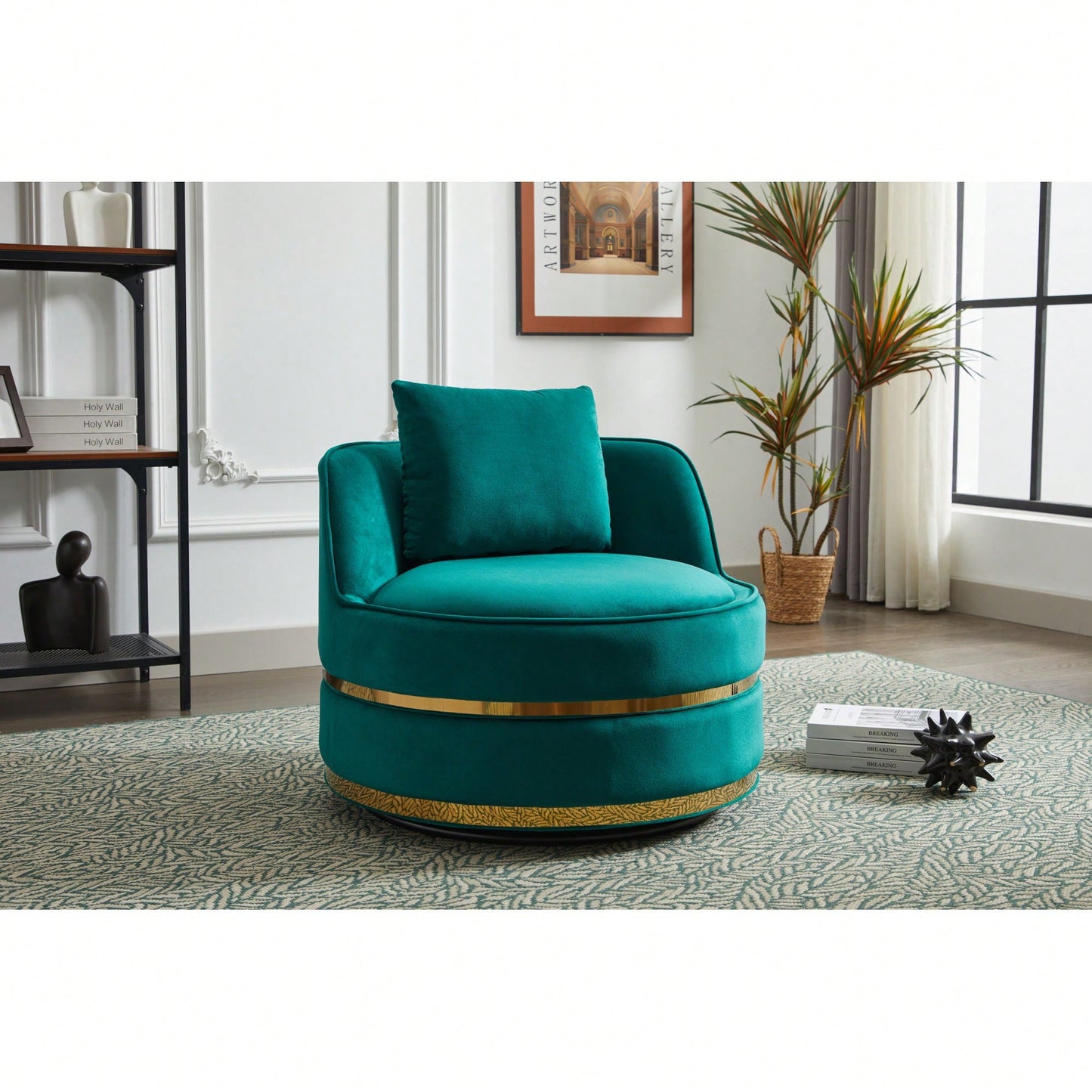 360-Degree Swivel Accent Chair - Stylish Barrel Design For Living Room Or Bedroom Comfort