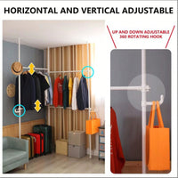 Adjustable Double Clothing Rack - Heavy-Duty 2-Tier Freestanding Closet System For Clothes Storage - White