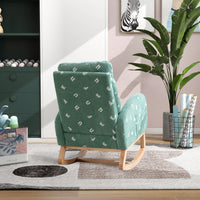 Mustard Boucle Mid-Century Rocking Chair with Side Pocket for Nursery Living Room or Kids Bedroom