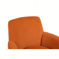 Vibrant Orange Velvet Swivel Barrel Chair with Gold Base - Cozy Accent Armchair for Living Room and Bedroom