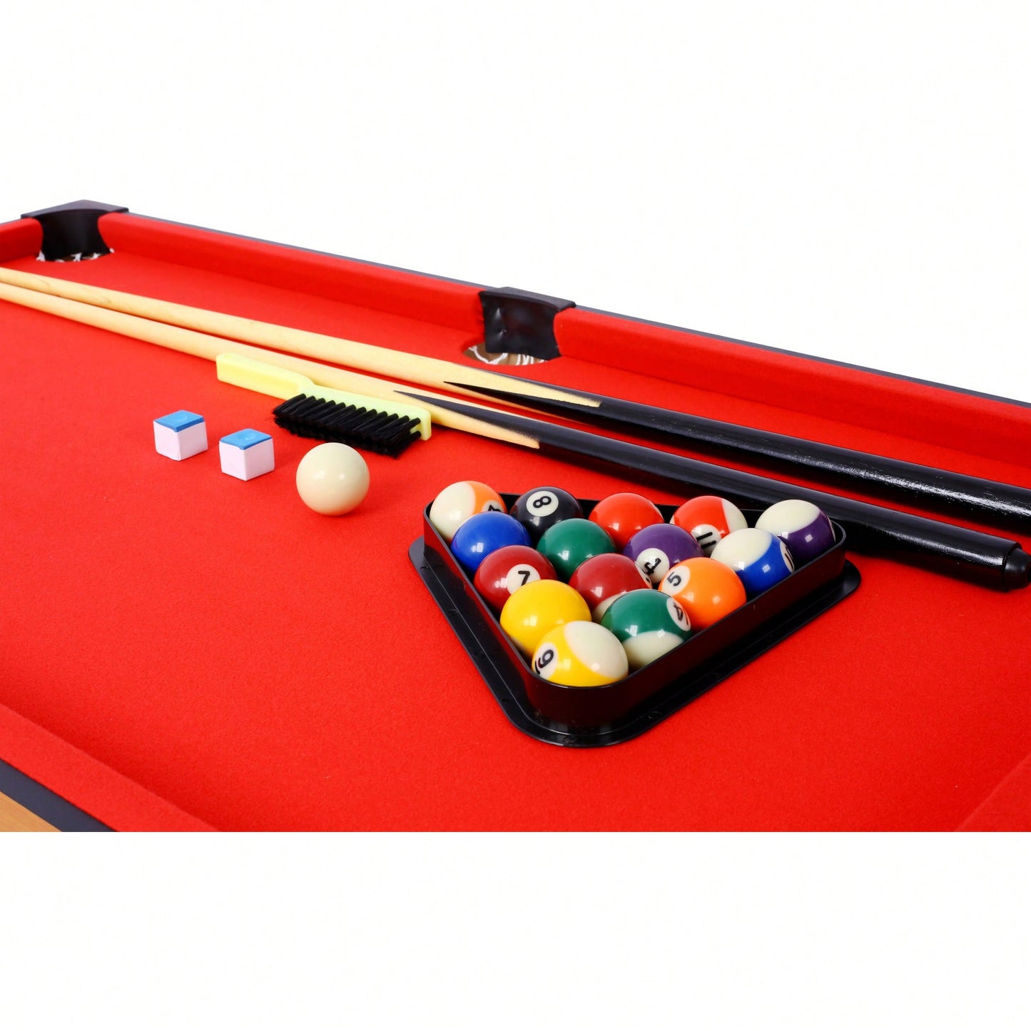 Versatile 5-In-1 Multi-Game Table - Enjoy Billiards, Air Hockey, Foosball, Table Tennis, And Basketball In Brown And Blue Finish