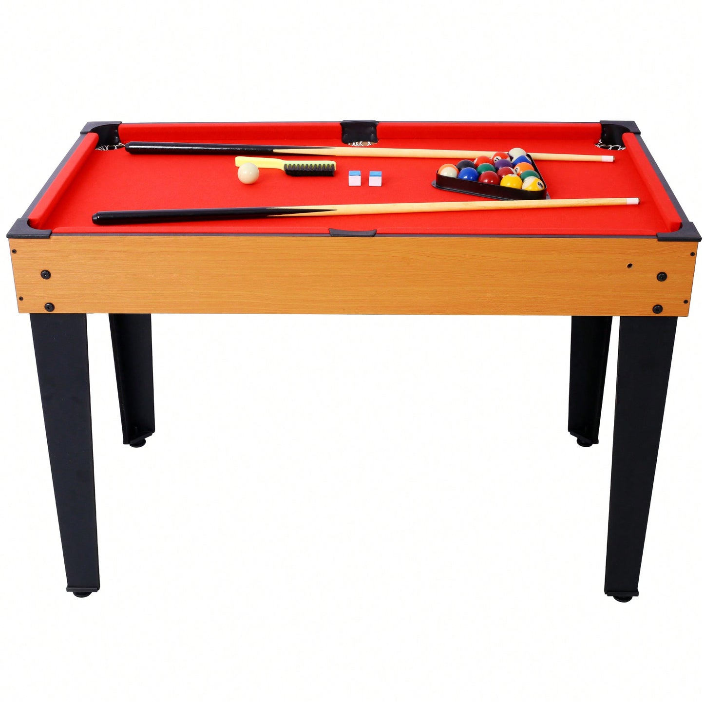 Versatile 5-In-1 Multi-Game Table - Enjoy Billiards, Air Hockey, Foosball, Table Tennis, And Basketball In Brown And Blue Finish