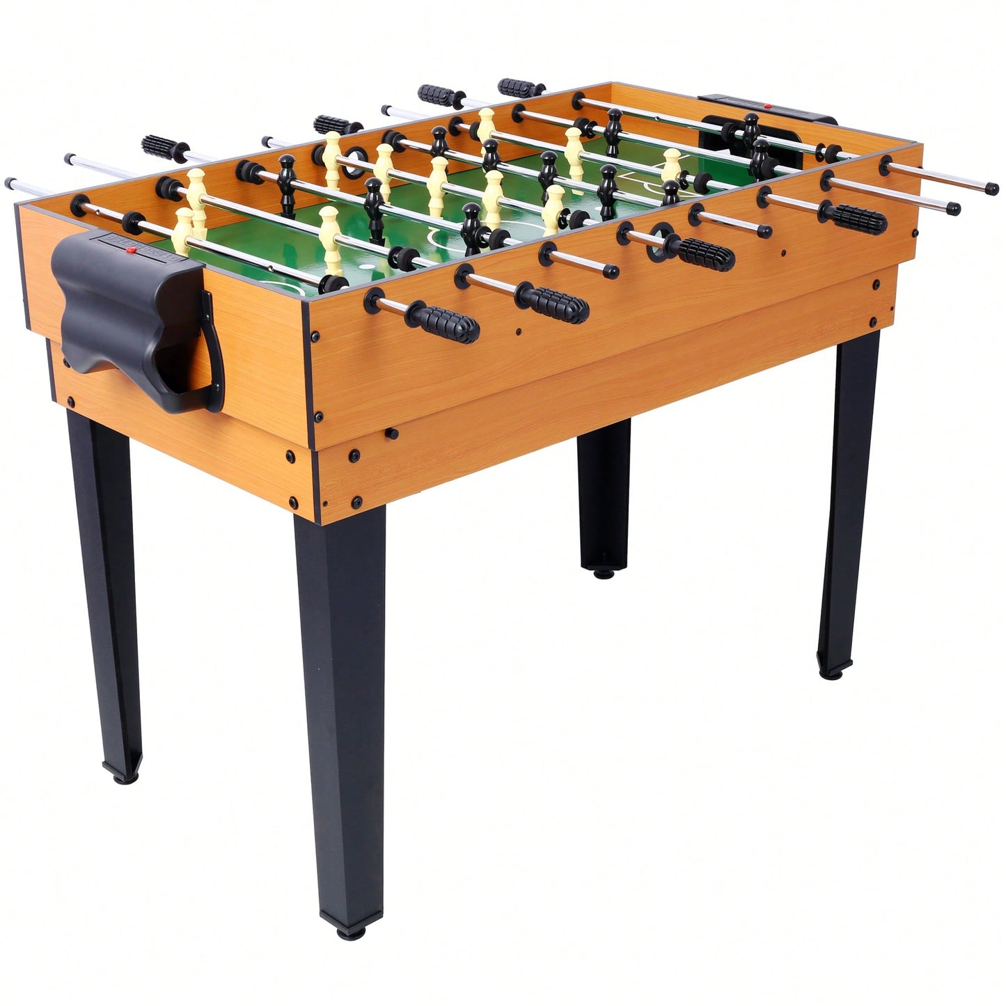 Versatile 5-In-1 Multi-Game Table - Enjoy Billiards, Air Hockey, Foosball, Table Tennis, And Basketball In Brown And Blue Finish