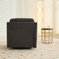Dark Grey 360° Swivel Accent Chair with USB Port and Magazine Holder for Living Rooms and Hotel Bedrooms
