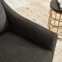 Dark Grey 360° Swivel Accent Chair with USB Port and Magazine Holder for Living Rooms and Hotel Bedrooms