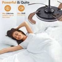 Sleek Retractable Ceiling Fan With LED Light - Modern Minimalist Design For Living Room, Bedroom & Dining Areas