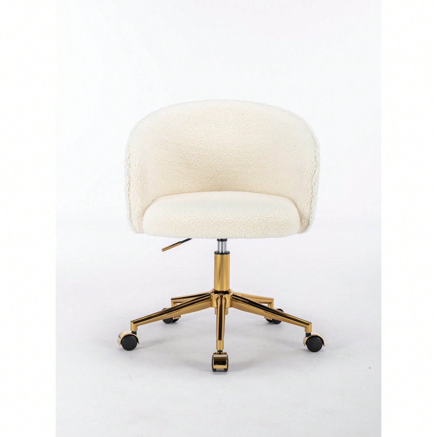 Modern Height Adjustable Golden Foot Office Armchair - Stylish Rotary Cosmetic Chair For Bedroom (Single Unit)