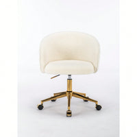 Modern Height Adjustable Golden Foot Office Armchair - Stylish Rotary Cosmetic Chair For Bedroom (Single Unit)
