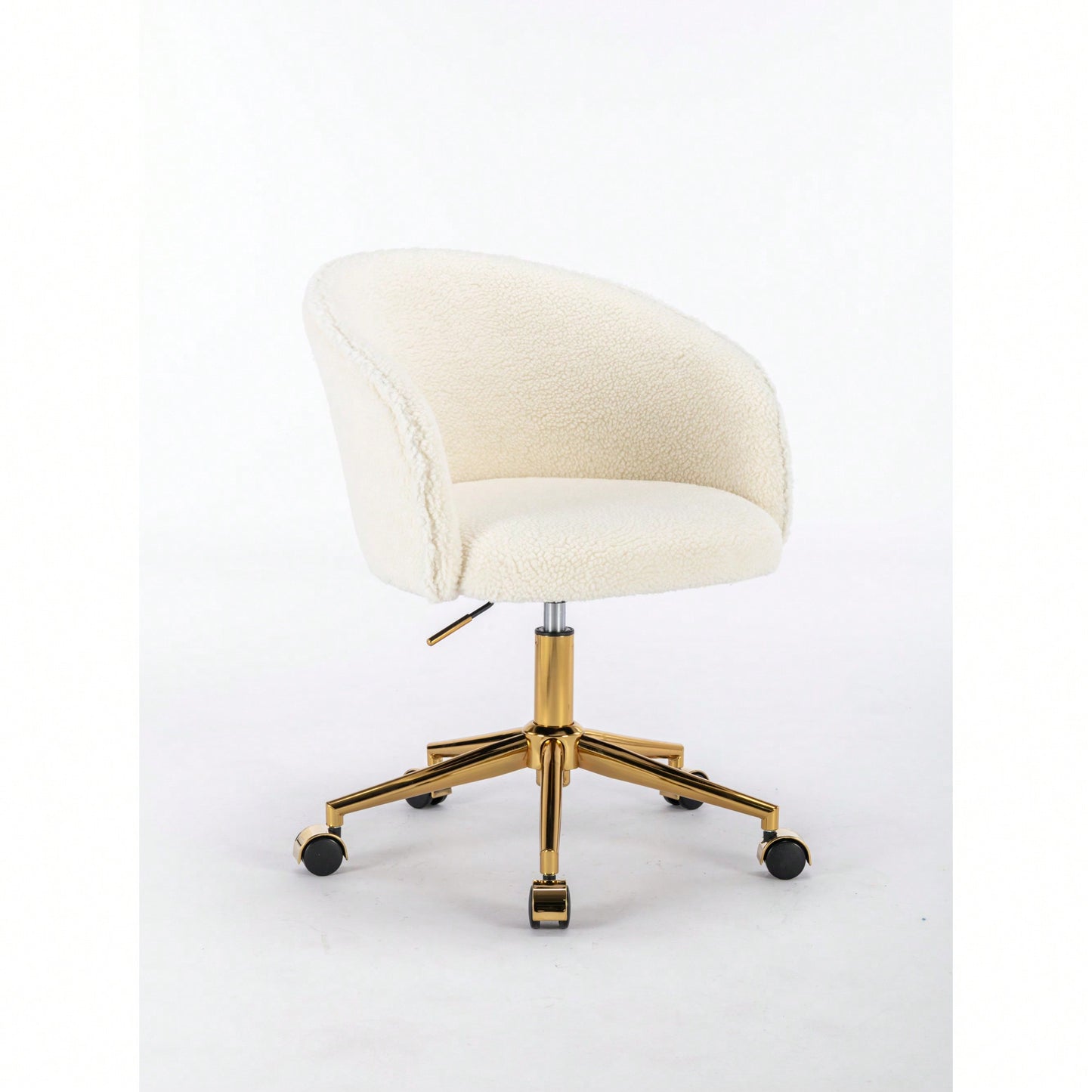 Modern Height Adjustable Golden Foot Office Armchair - Stylish Rotary Cosmetic Chair For Bedroom (Single Unit)