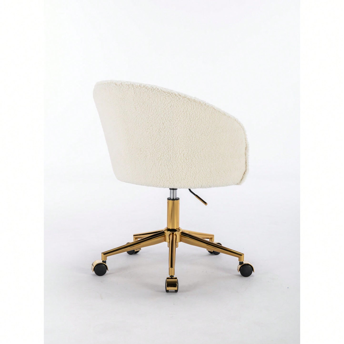 Modern Height Adjustable Golden Foot Office Armchair - Stylish Rotary Cosmetic Chair For Bedroom (Single Unit)