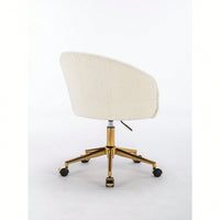Modern Height Adjustable Golden Foot Office Armchair - Stylish Rotary Cosmetic Chair For Bedroom (Single Unit)