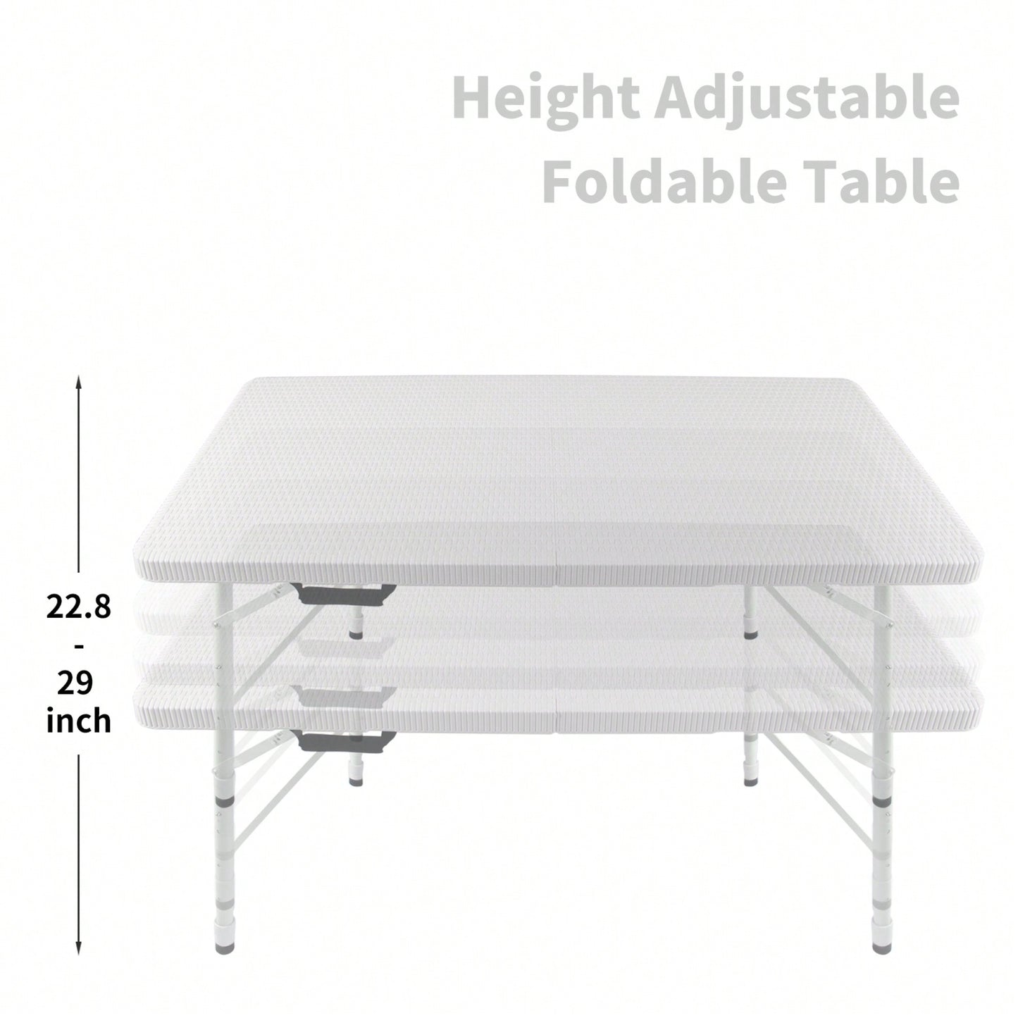 Versatile 4ft Rattan Folding Table For Indoor And Outdoor Use - Stylish Portable White Plaited Design