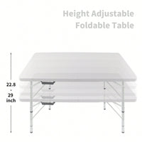 Versatile 4ft Rattan Folding Table For Indoor And Outdoor Use - Stylish Portable White Plaited Design