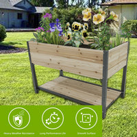 45-Inch Iron-Wood Raised Garden Beds With Storage Racks - Ideal For Gardens, Backyards, Terraces, And Balconies