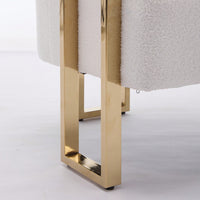 Chic Teddy Fleece Accent Chair with Gold Legs for Living Room Office or Dressing Area