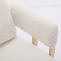 Chic Teddy Fleece Accent Chair with Gold Legs for Living Room Office or Dressing Area