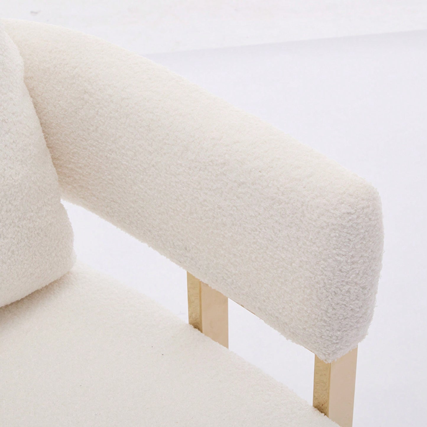 Chic Teddy Fleece Accent Chair with Gold Legs for Living Room Office or Dressing Area