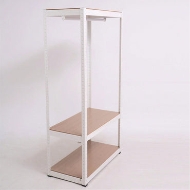 Sturdy Freestanding Clothing Rack With Adjustable Wire Shelf & Hanging Rod - Portable Wardrobe Solution In White