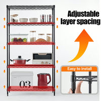 Adjustable Metal Wire Shelving Unit With Standing Storage Rack For Laundry, Bathroom, Kitchen, And Pantry