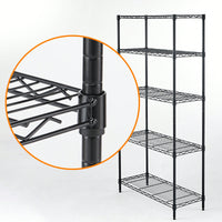 Adjustable Metal Wire Shelving Unit With Standing Storage Rack For Laundry, Bathroom, Kitchen, And Pantry