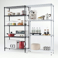 Adjustable Wire Shelving Unit With Metal Storage Racks - Versatile Standing Shelf For Laundry, Bathroom, Kitchen, Pantry, And Closet