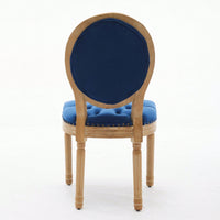 Elegant Vintage Solid Wood Frame Dining Chairs With Velvet Upholstery And Nailhead Trim - Set Of 2 In Beige